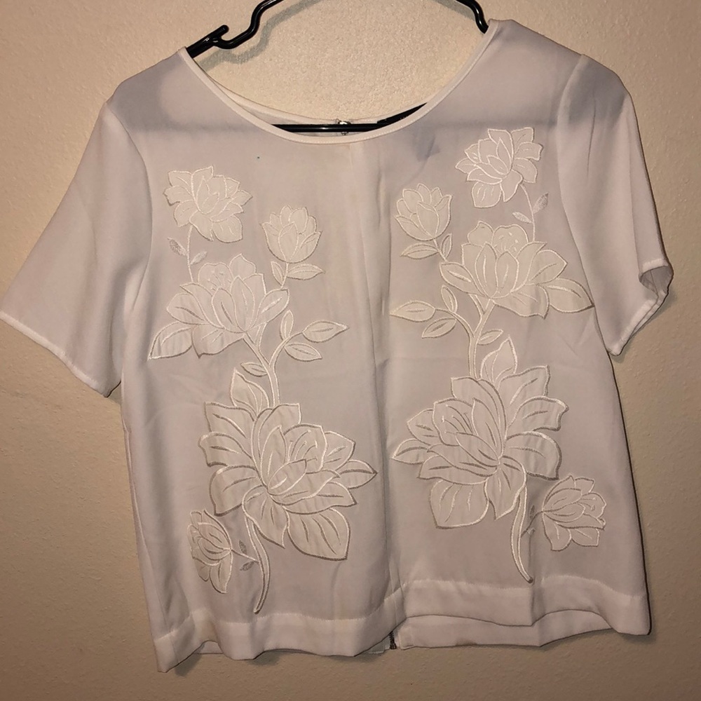 White embroidered Top